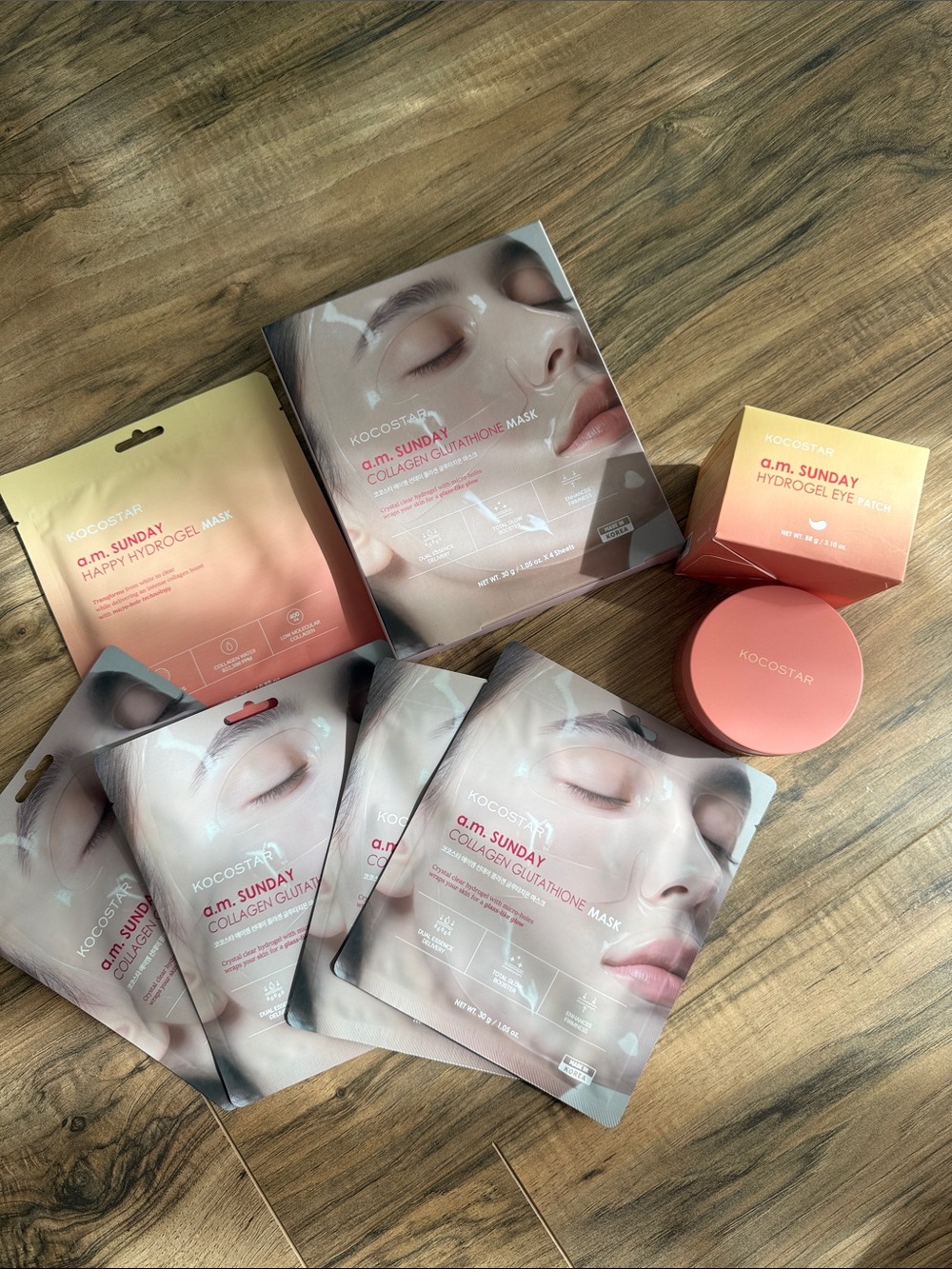 Kbeauty - Kocostar AM Sunday Collagen & Hydrogel Masks and Hydrogel Eye Patch
